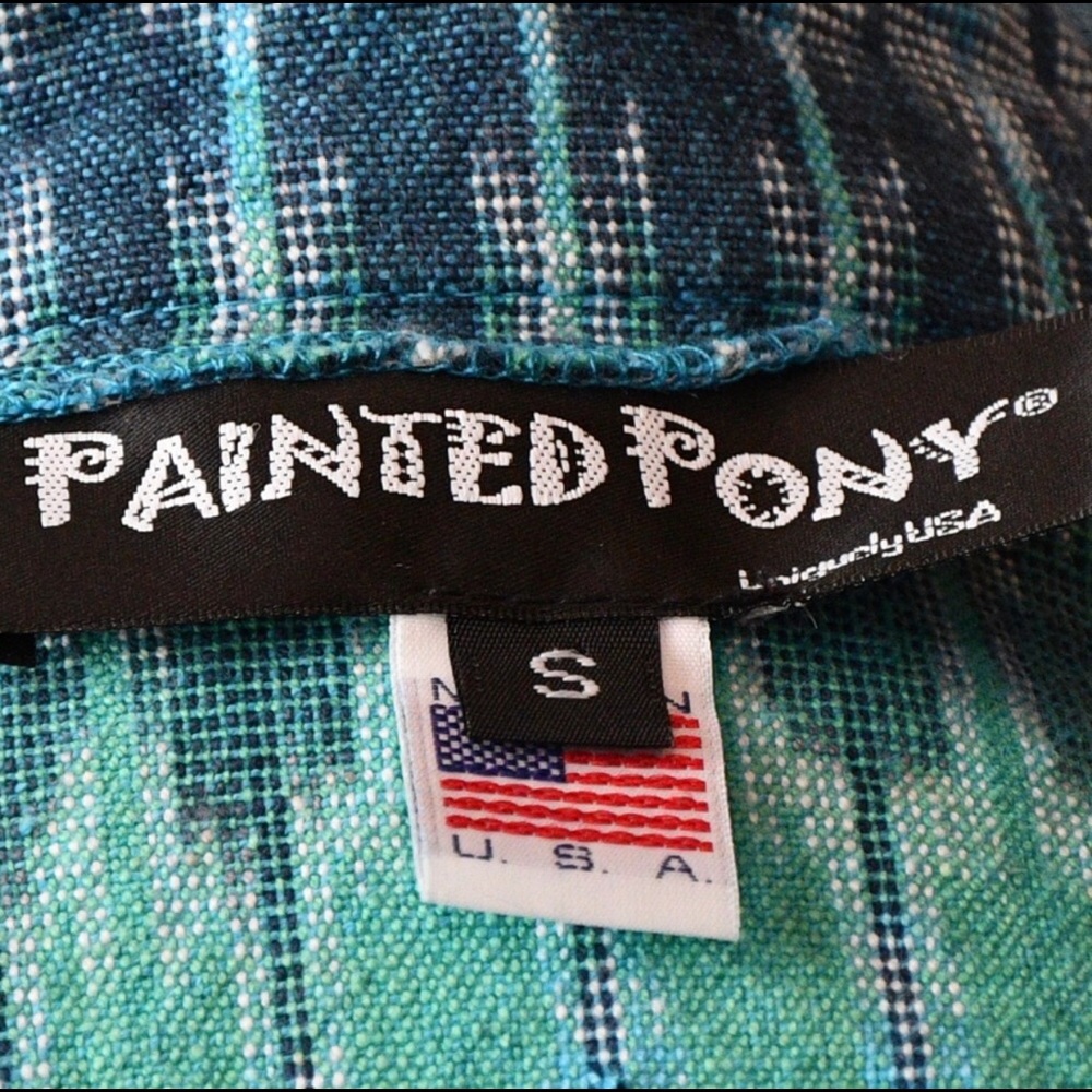 Vintage Painted Pony Tapestry Linen Crop Blazer (small) - Picture 7 of 8